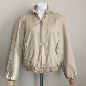 Vintage 70s Silton Tan Bomber Jacket Quilted Sherpa Lining Womens S/M